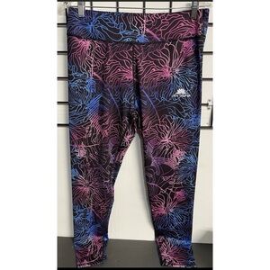 Lotus Leggings Womens Size XL Black Blue Red Activewear Athletic Gym Fitness